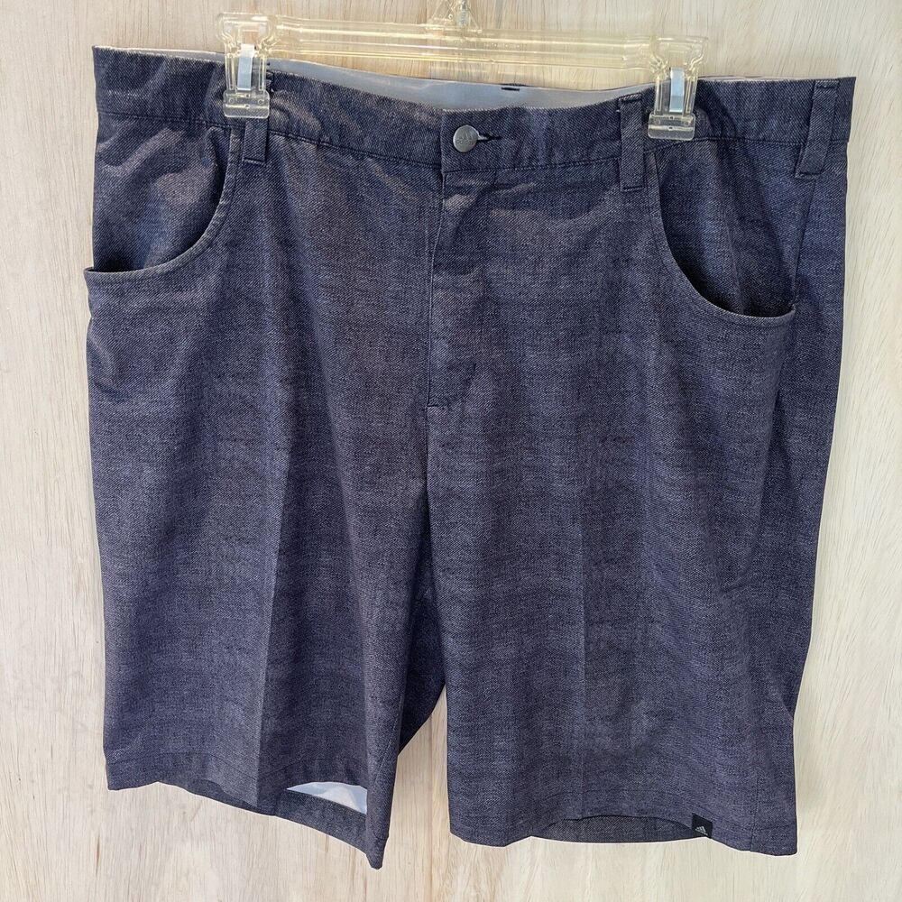 Adidas Mens Adi Ultimate Golf Shorts Flat Front Print Gray Size 36